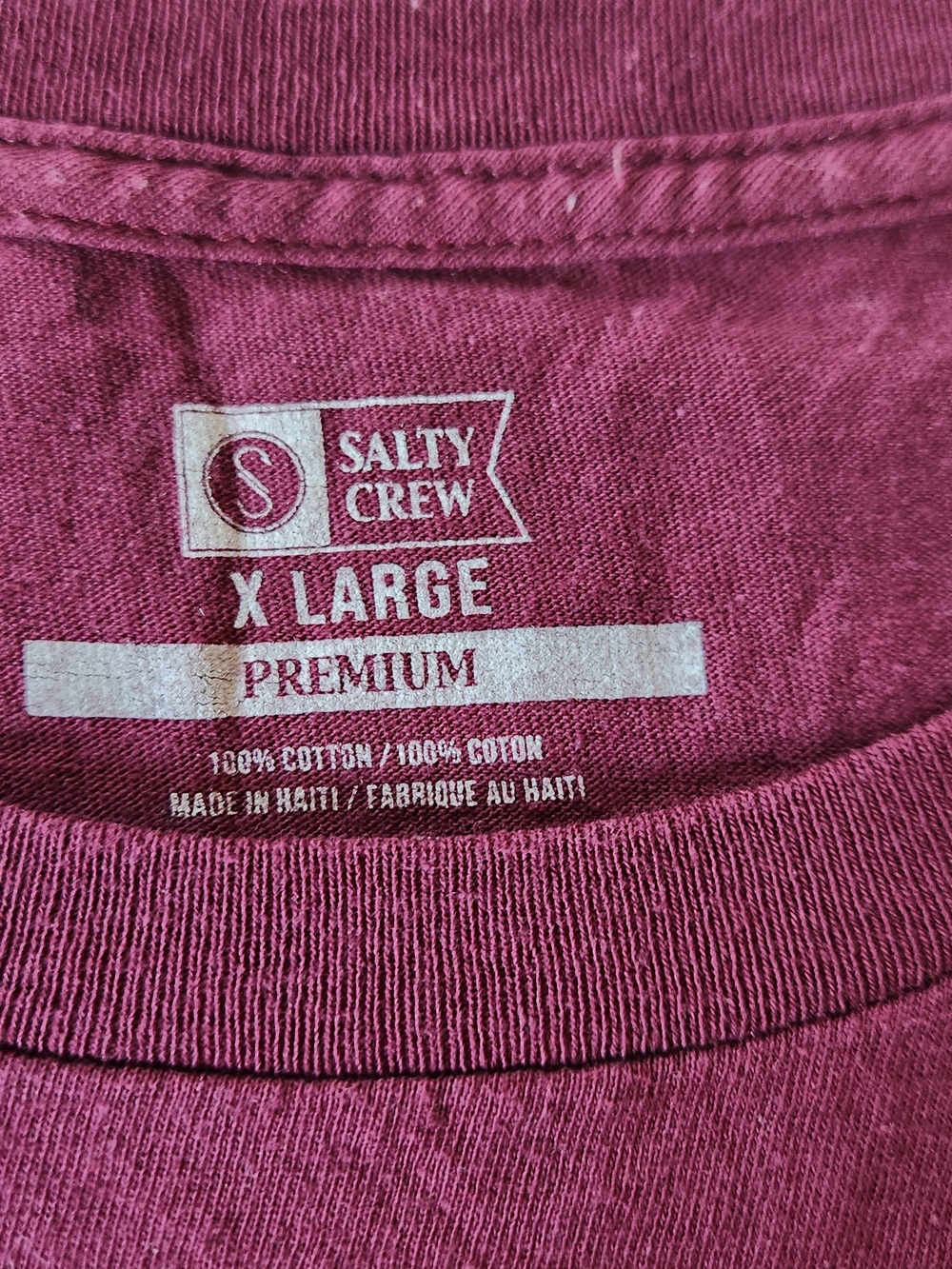 Salty Crew Men's Maroon Short Sleeve Logo Tee Size XL - Picture 10 of 11